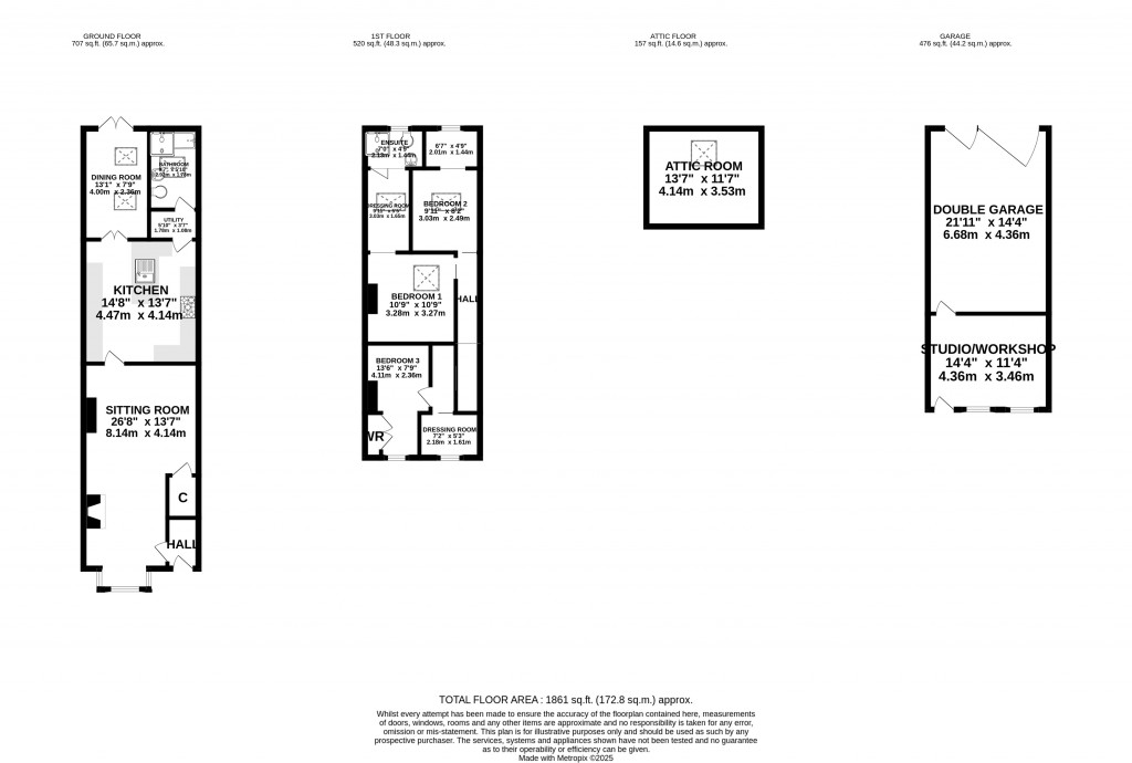 Floorplans For Benedict Street, Glastonbury, Somerset