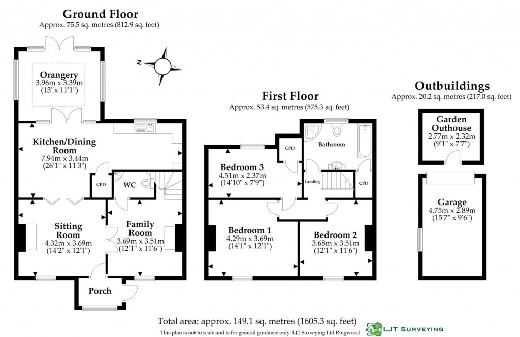 Floorplans For Church Lane, Burley, Ringwood, BH24