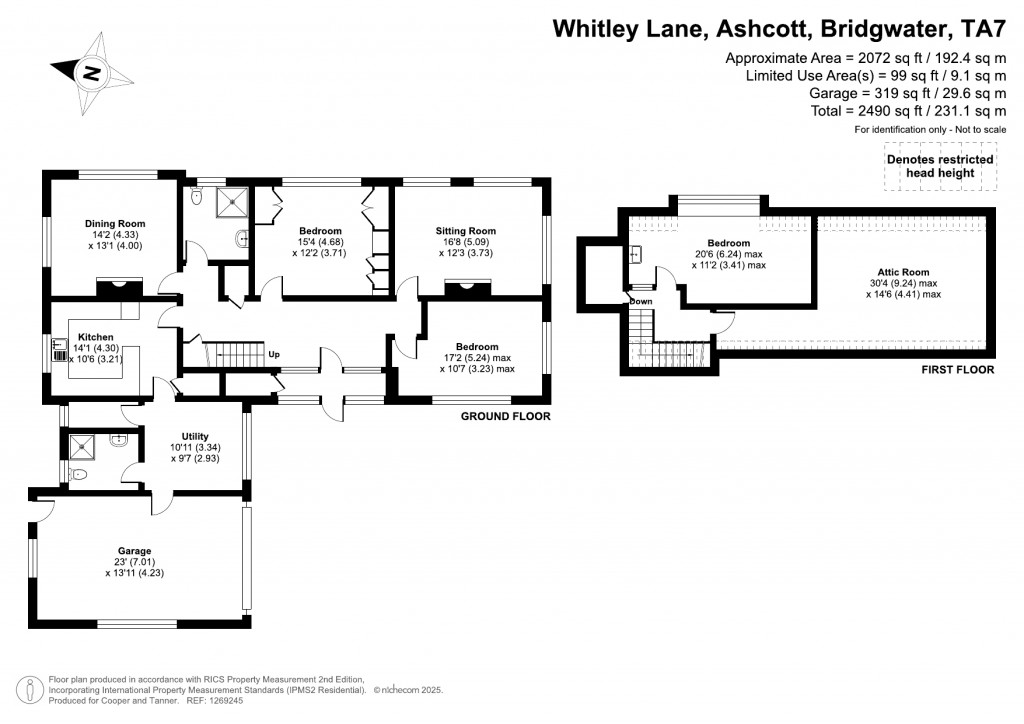 Floorplans For Whitley Lane, Ashcott, Somerset