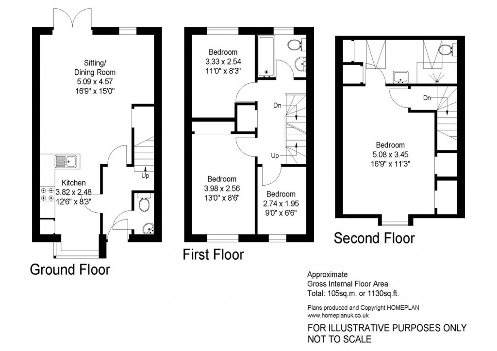 Floorplans For Buckland Gardens, Lymington, SO41