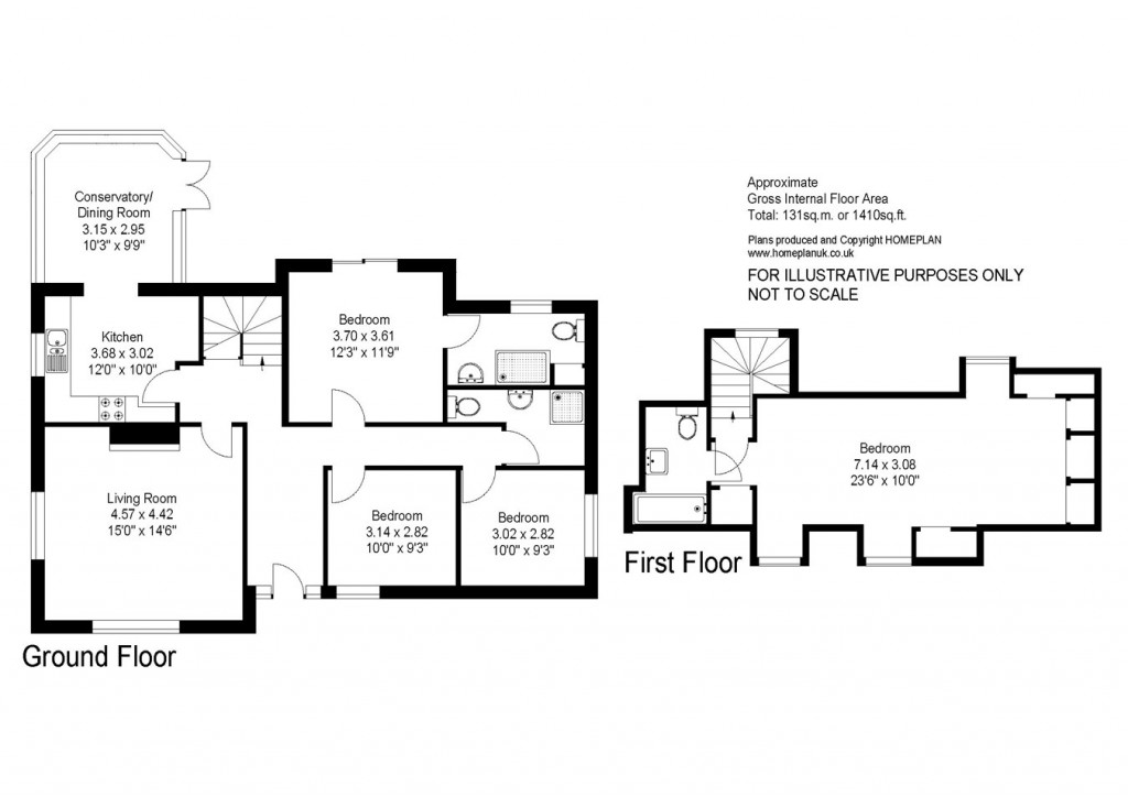Floorplans For Lower Buckland Road, Lymington, SO41