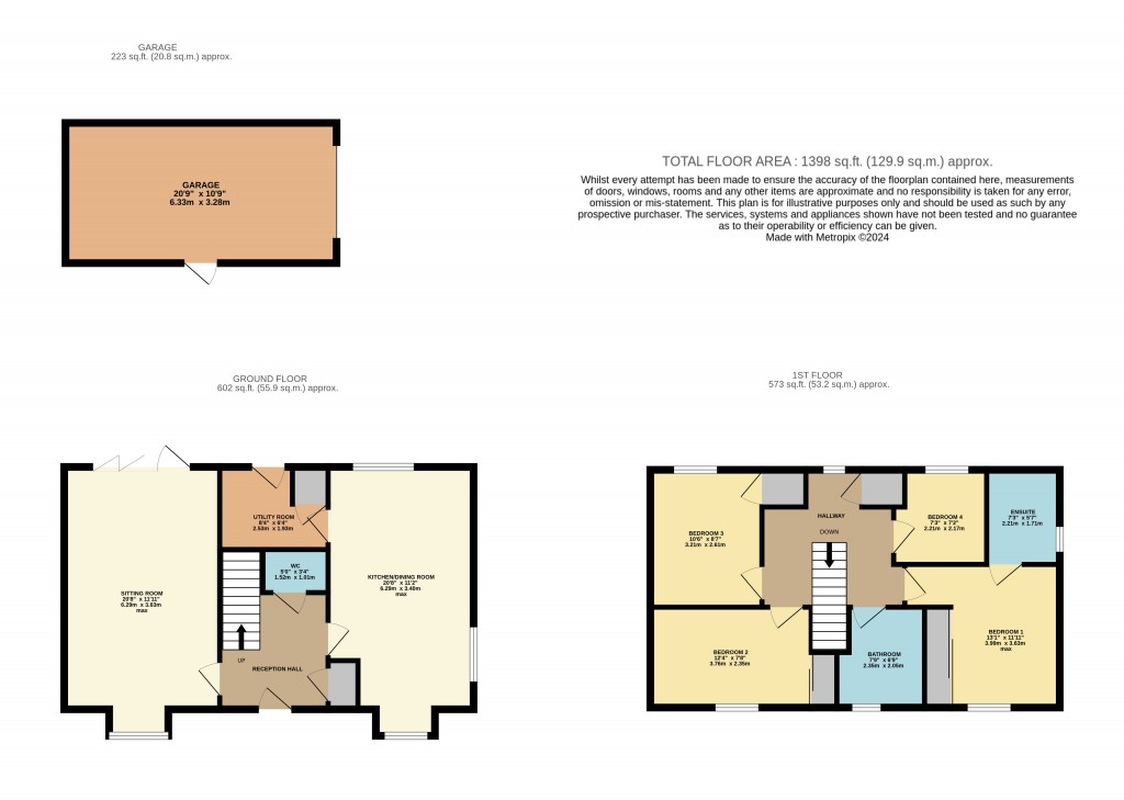 Floorplans For Longfield Drive, Wedmore, Somerset