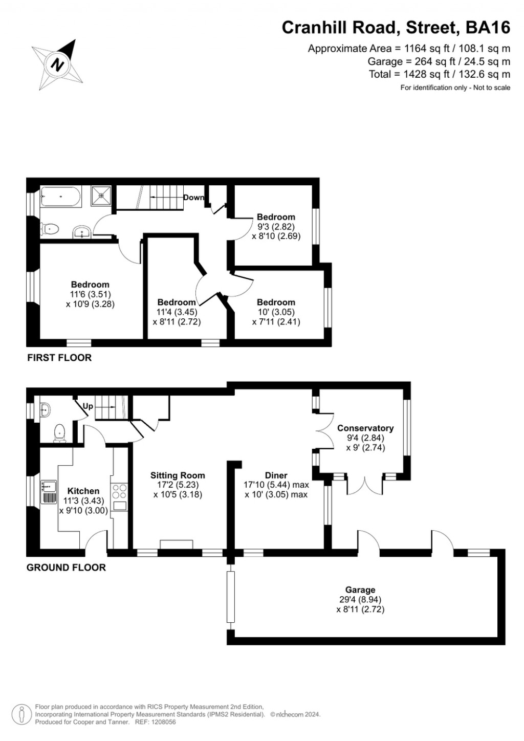 Floorplans For Cranhill Road, Street, Somerset