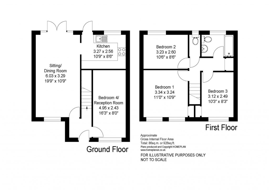 Floorplans For Pamplyn Close, Lymington, SO41