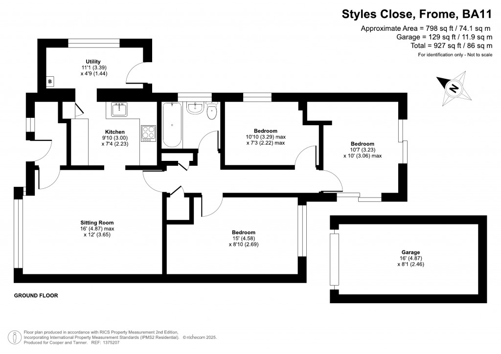 Floorplans For Styles Close, Frome, Somerset
