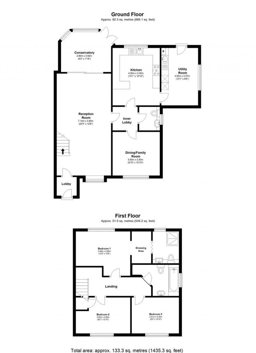 Floorplans For Saw Close, Chalgrove