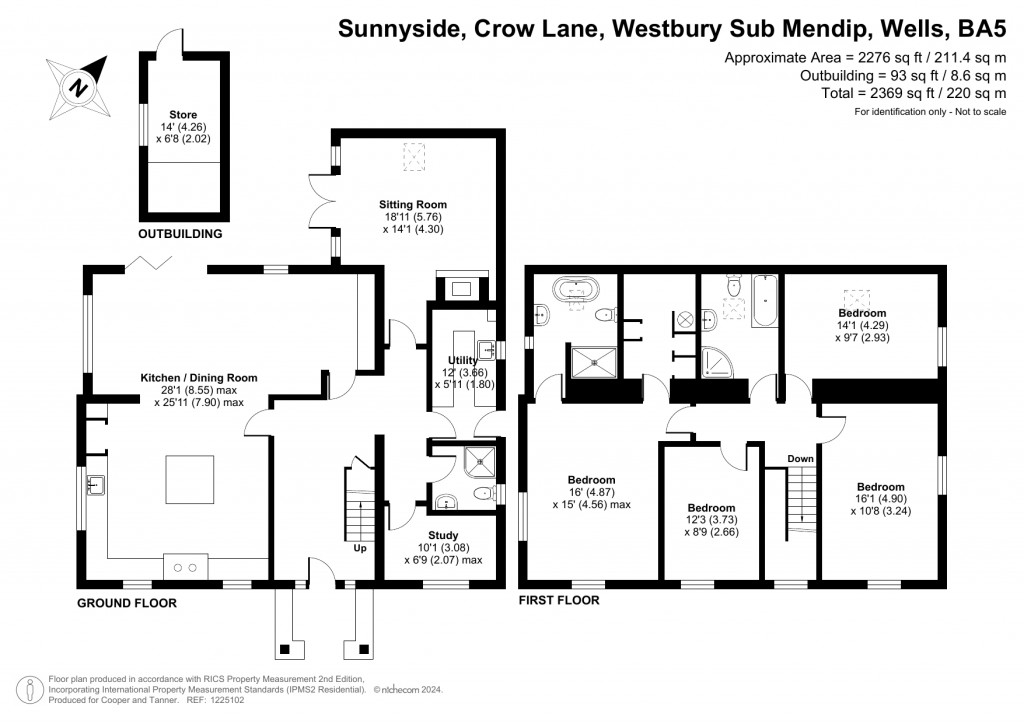 Floorplans For Crow Lane, Westbury-Sub-Mendip Nr Wells, Somerset