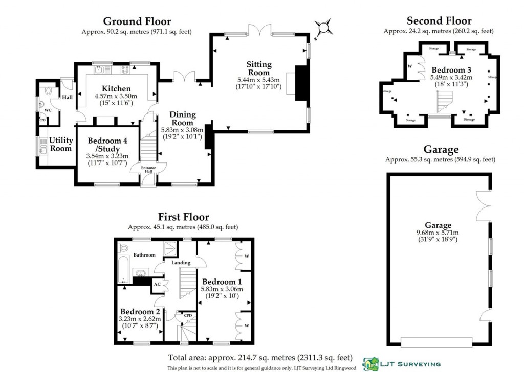 Floorplans For Shappen Hill Lane, Burley, BH24