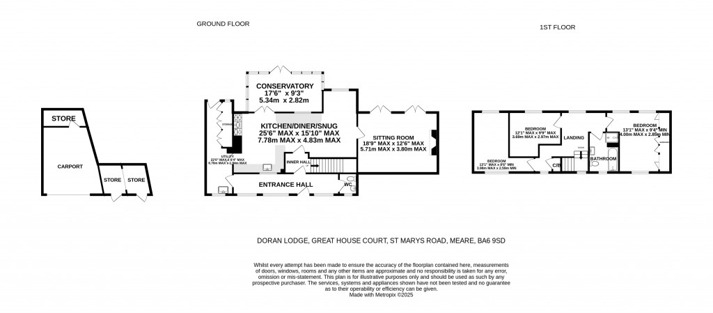 Floorplans For Meare, Great House Court, Meare, Somerset