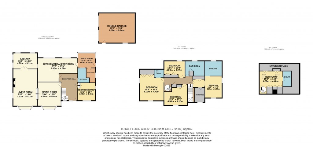 Floorplans For Substantial Village Home With Stunning Views, Wedmore, Somerset