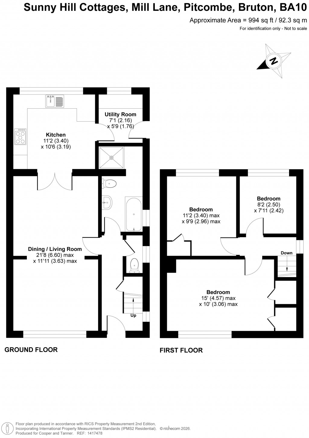Floorplans For Pitcombe, Somerset