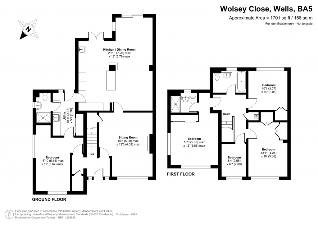 Floorplans For Wolsey Close, Wells, Somerset