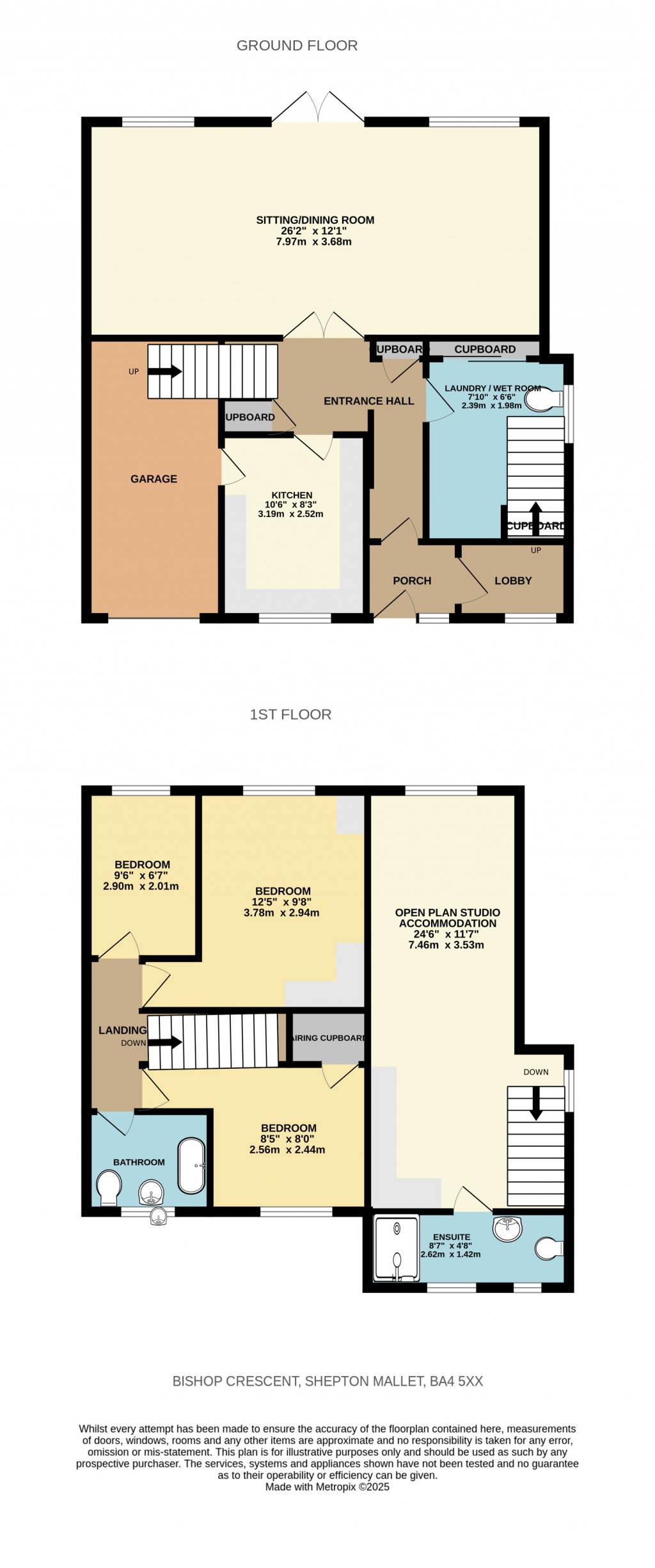Floorplans For Bishop Crescent, Shepton Mallet, Somerset