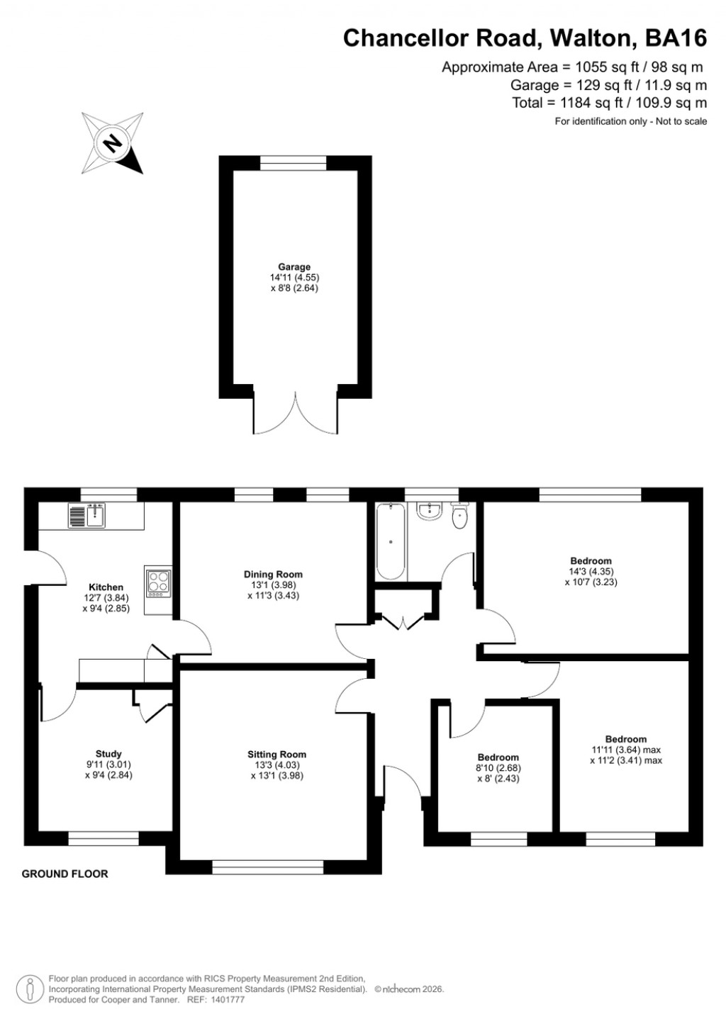 Floorplans For Chancellor Road, Walton, Somerset