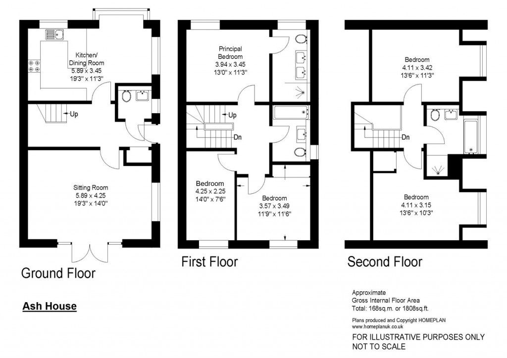 Floorplans For Lower Pennington Lane, Lymington, Hampshire, SO41