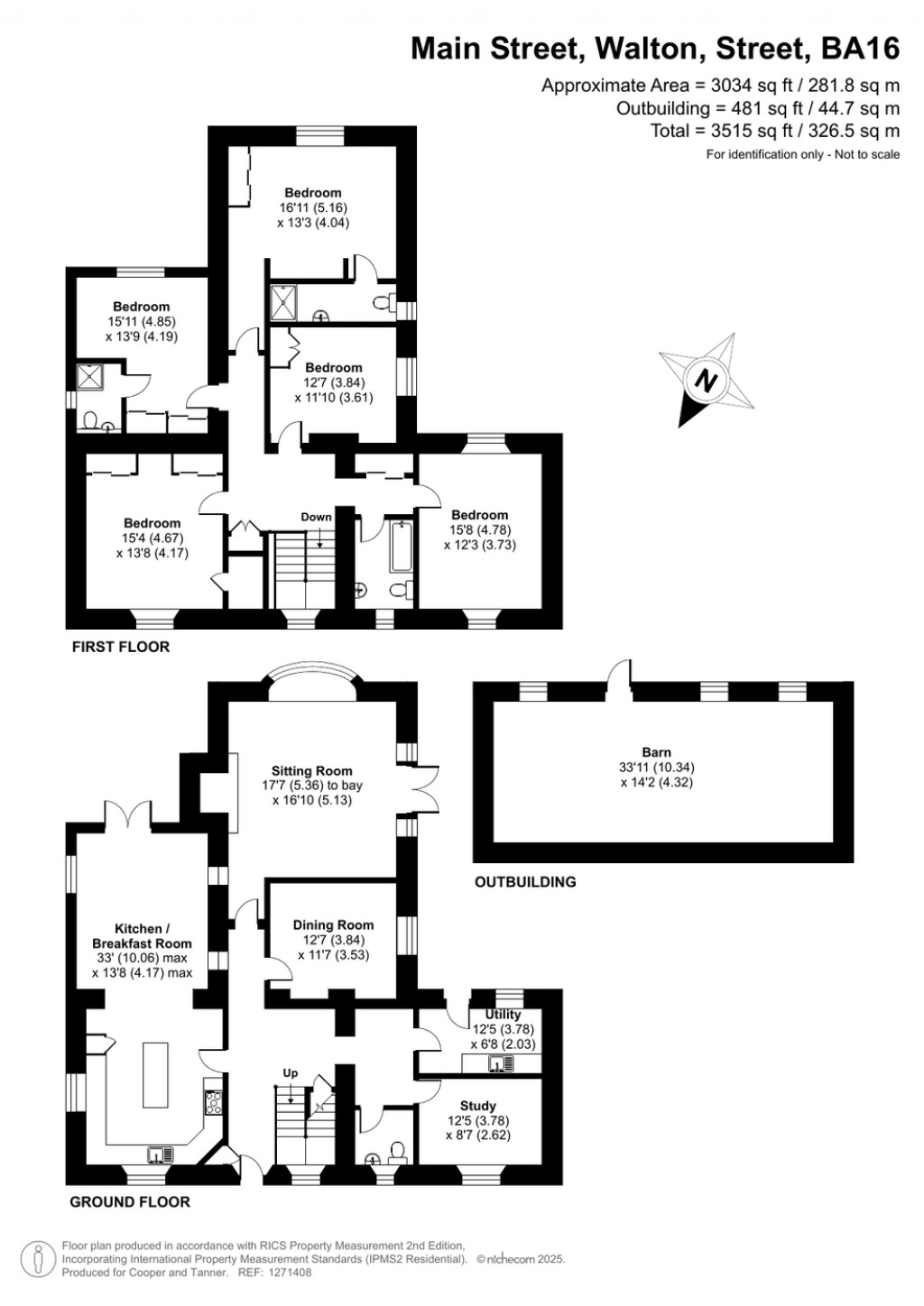 Floorplans For Main Street, Walton, Somerset