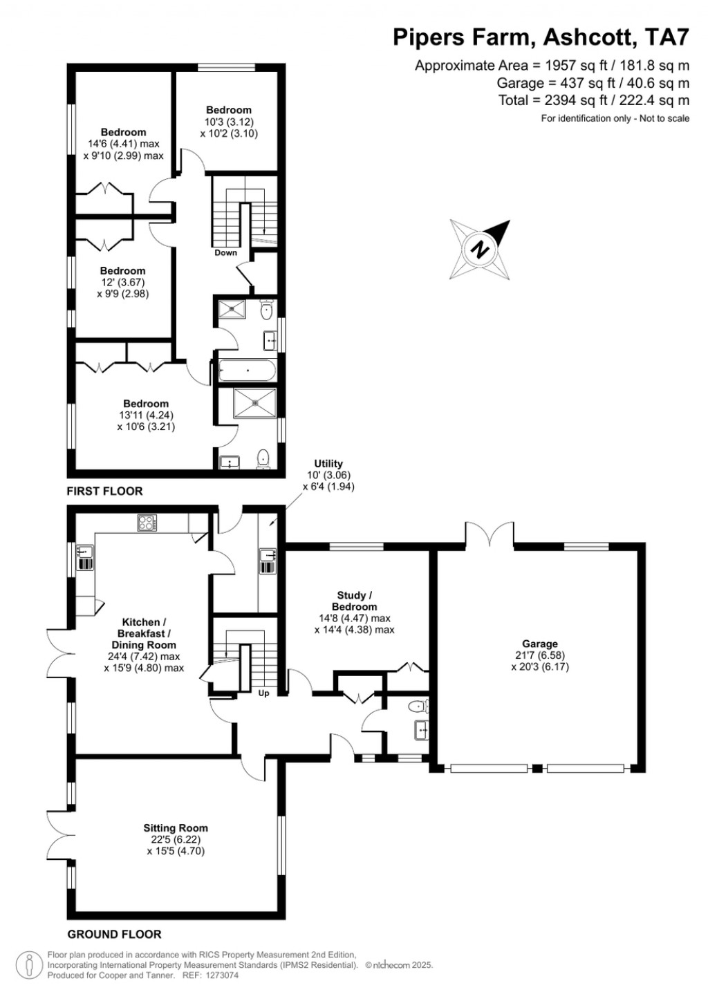 Floorplans For Berhill, Ashcott, Somerset