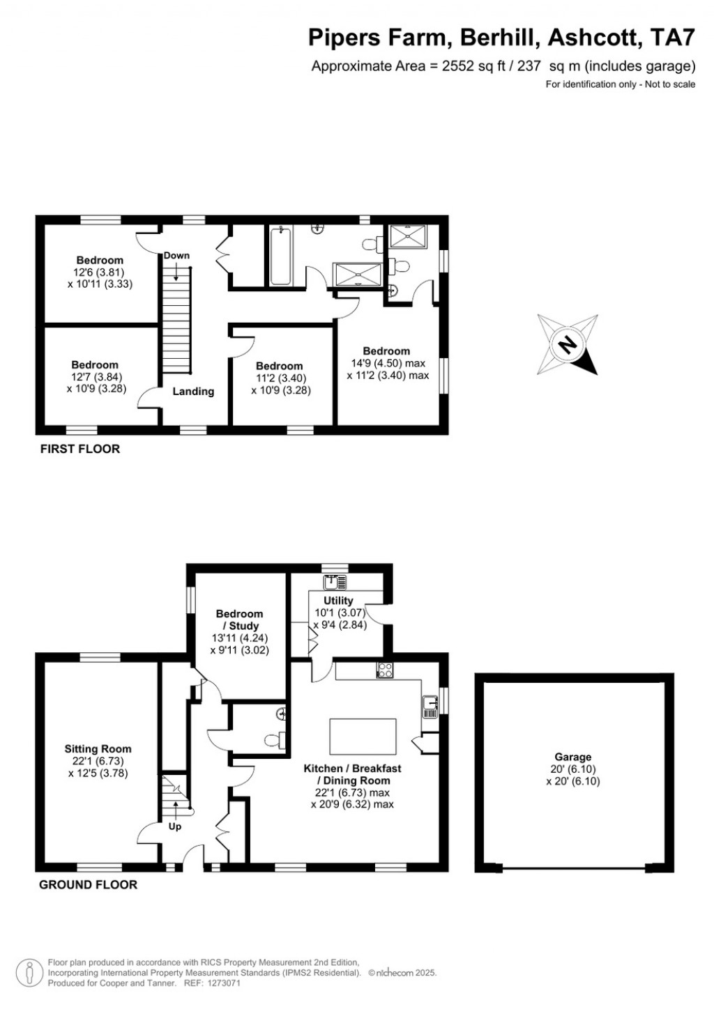 Floorplans For Berhill, Ashcott, Somerset
