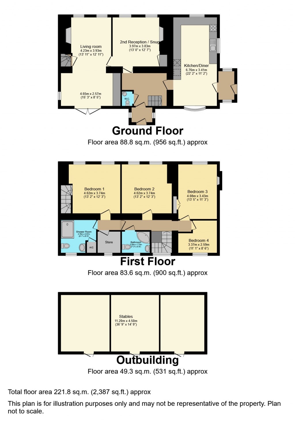 Floorplans For Berhill, Ashcott, Somerset