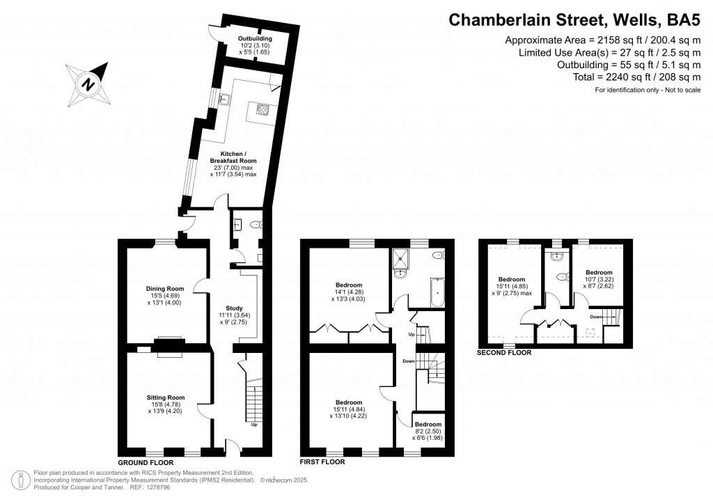 Floorplans For Chamberlain Street, Wells, Somerset