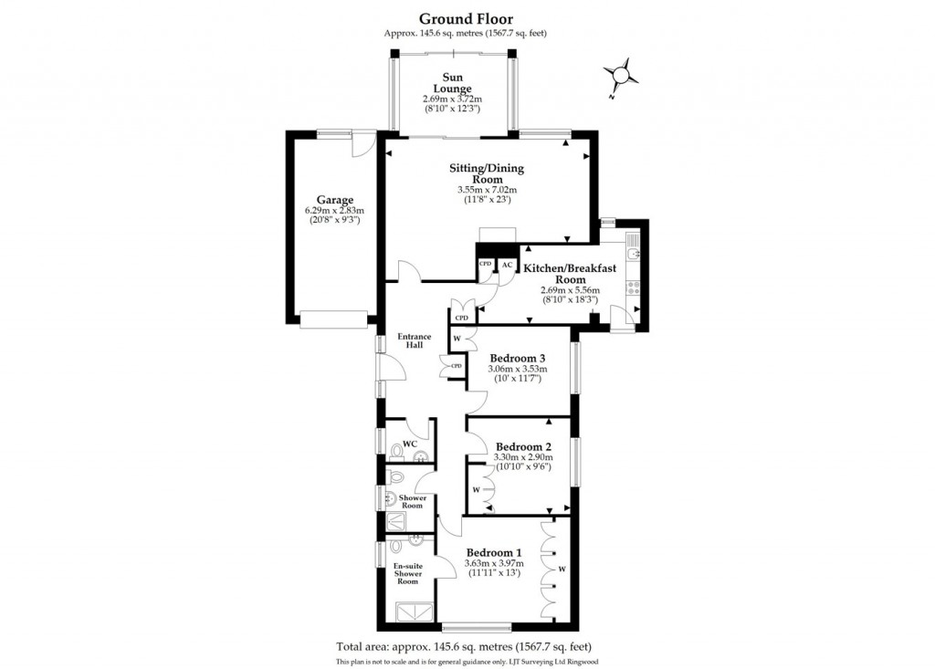 Floorplans For Sandy Lane, St Ives, Ringwood, BH24