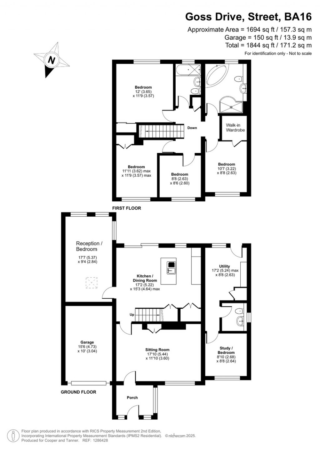 Floorplans For Goss Drive, Street, Somerset