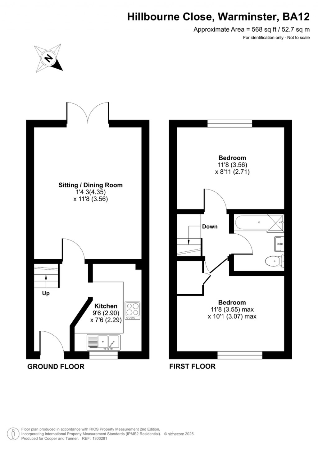 Floorplans For Hillbourne Close, Warminster, Wiltshire