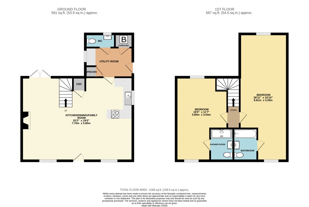 Floorplans For Priddy, Nr Wells, Somerset