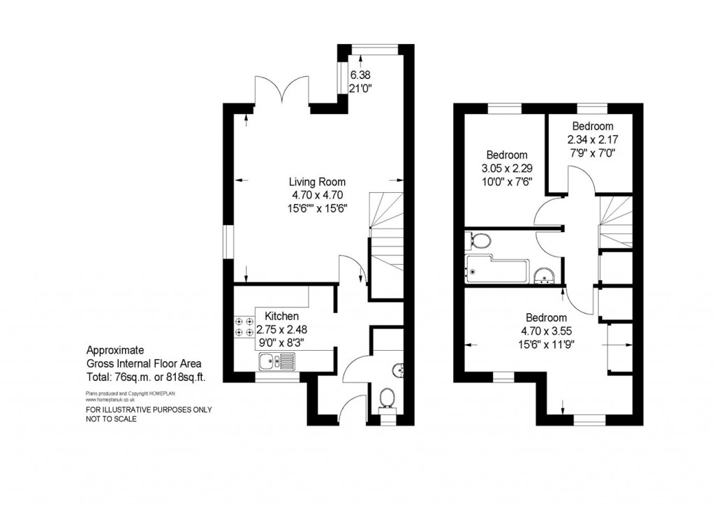 Floorplans For Bramble Walk, Lymington, SO41