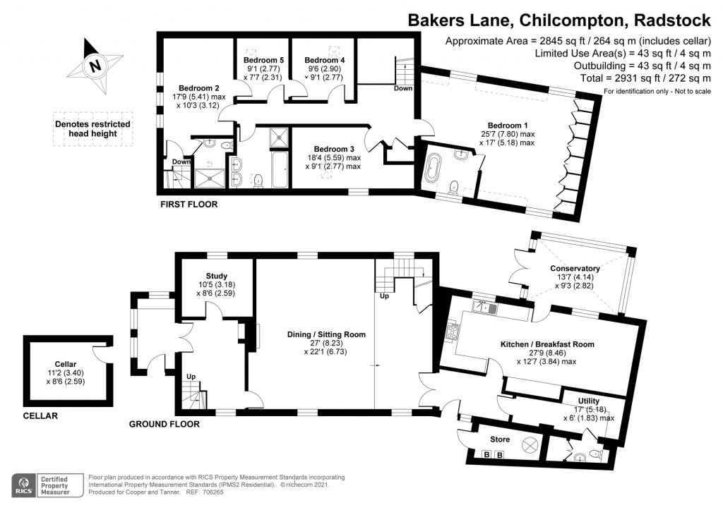 Floorplans For Chilcompton, Nr Radstock, Somerset