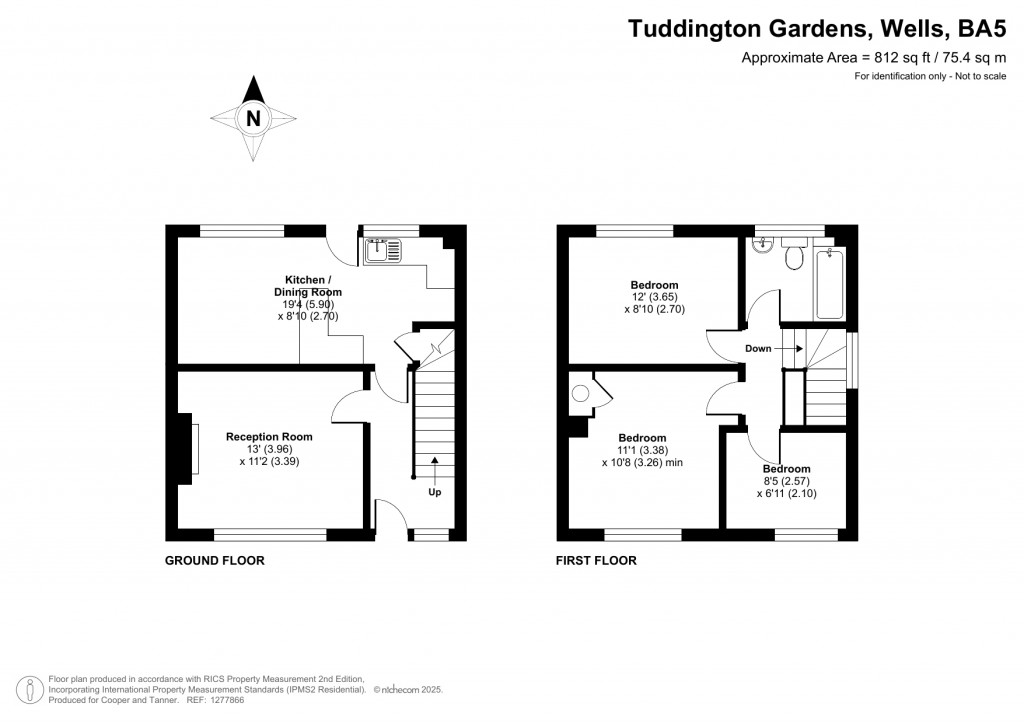 Floorplans For Tuddington Gardens, Wells, Somerset