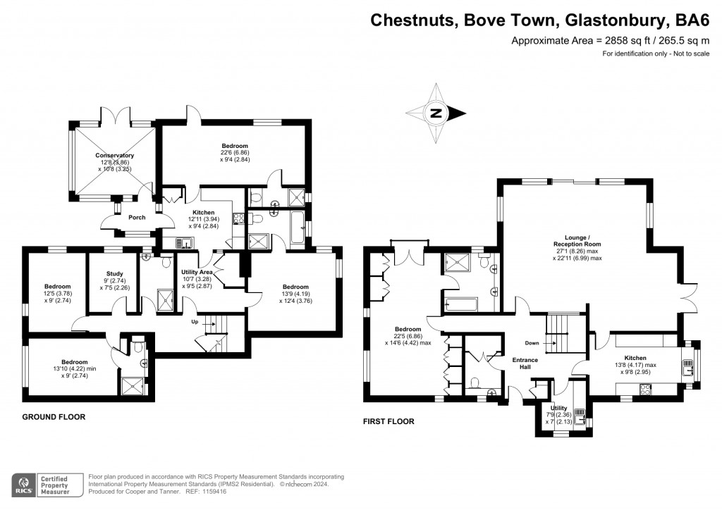 Floorplans For Bove Town, Glastonbury, Somerset