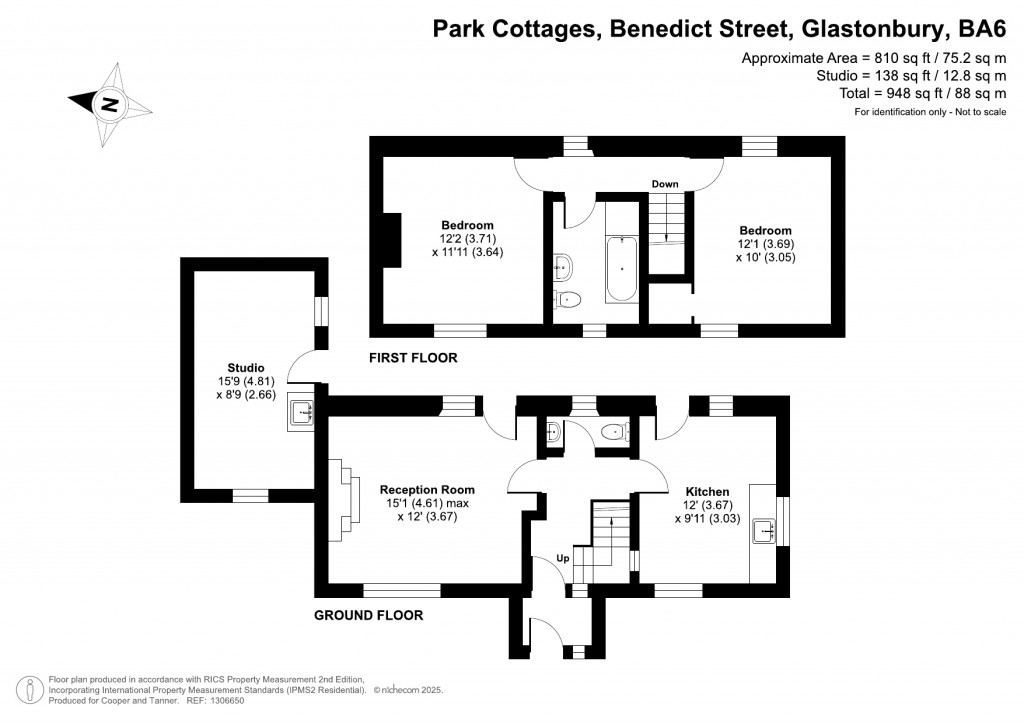 Floorplans For Park Cottages, Glastonbury Somerset
