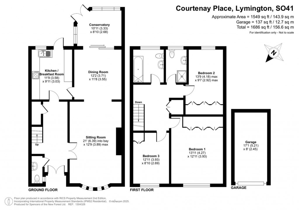 Floorplans For Courtenay Place, Lymington, SO41