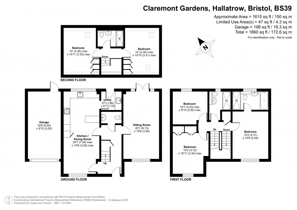 Floorplans For Claremont Gardens, Hallatrow, Bristol, Somerset