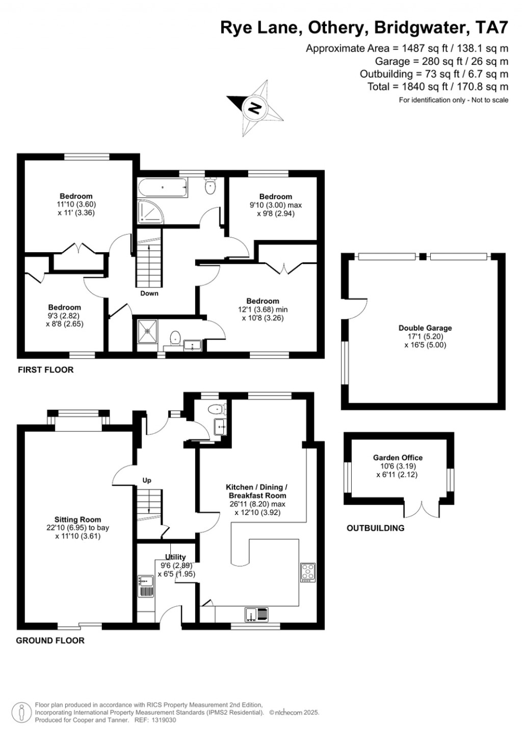 Floorplans For Rye Lane, Othery, Somerset