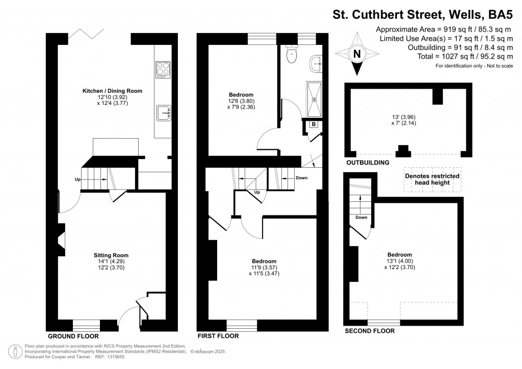 Floorplans For St Cuthbert Street, Wells, Somerset