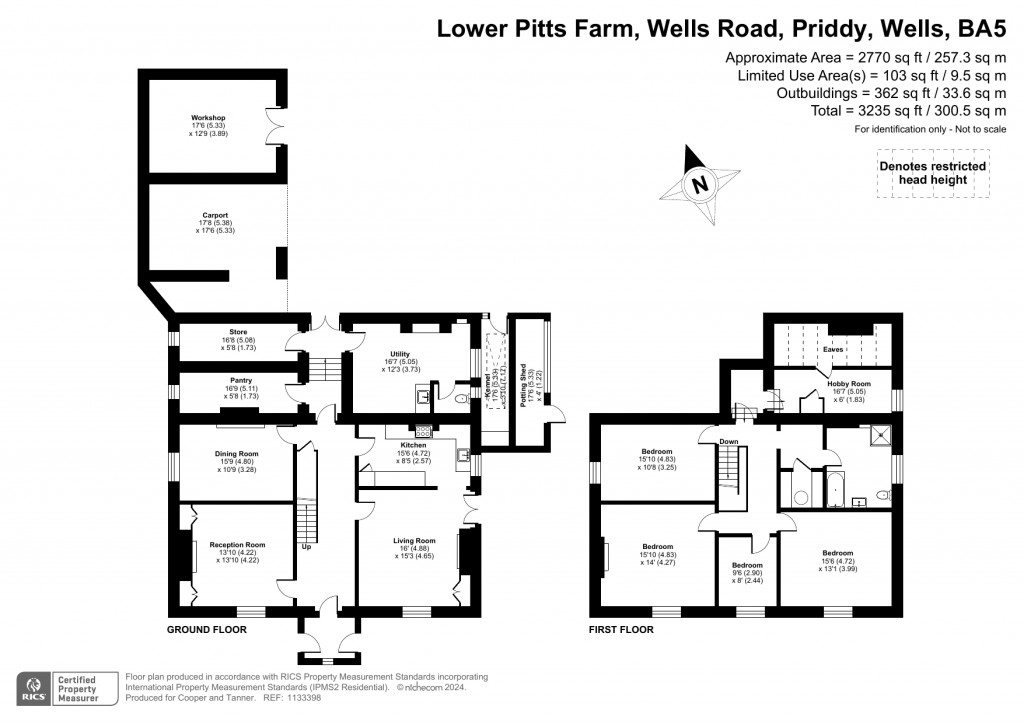Floorplans For Wells Road, Priddy, Somerset