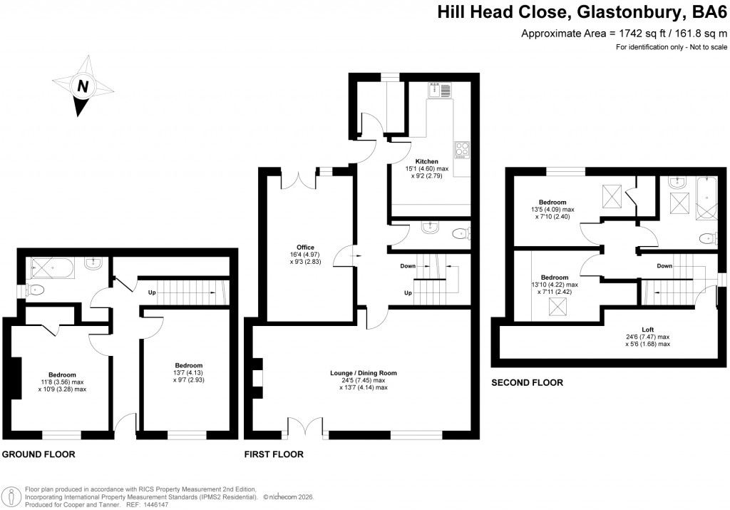 Floorplans For Hill Head Close, Glastonbury, Somerset