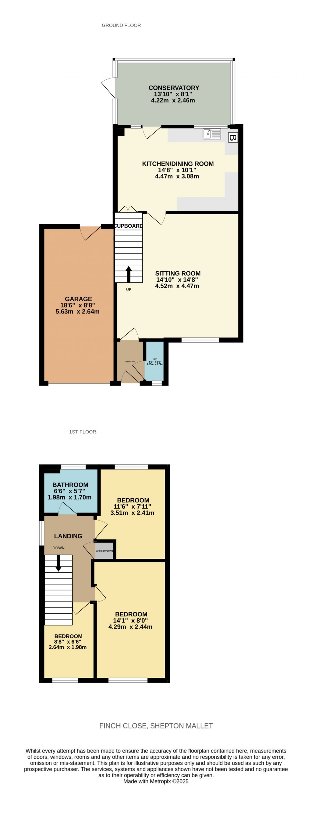 Floorplans For Finch Close, Shepton Mallet, Somerset