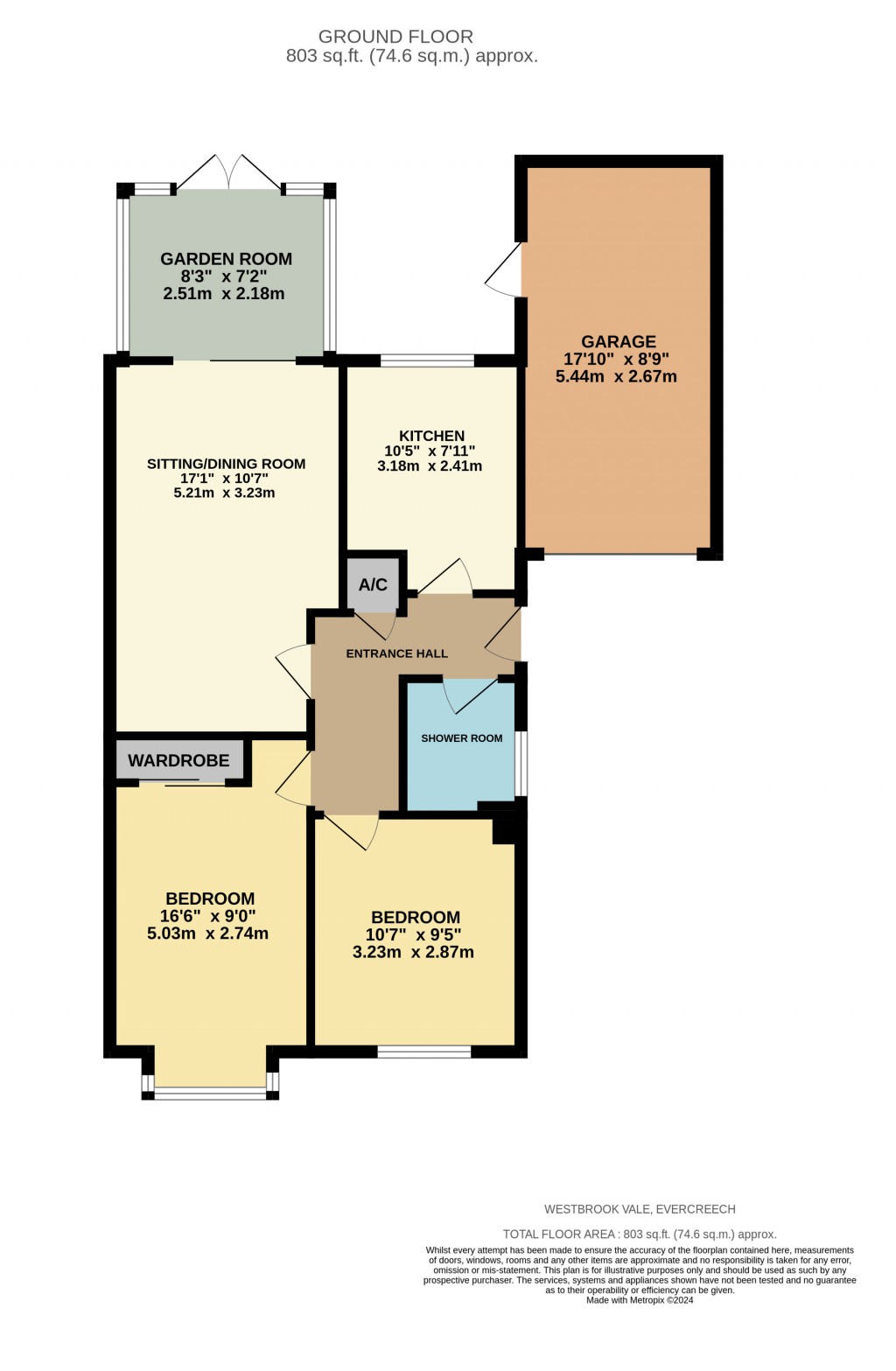 Floorplans For Westbrook Vale, Evercreech, Somerset