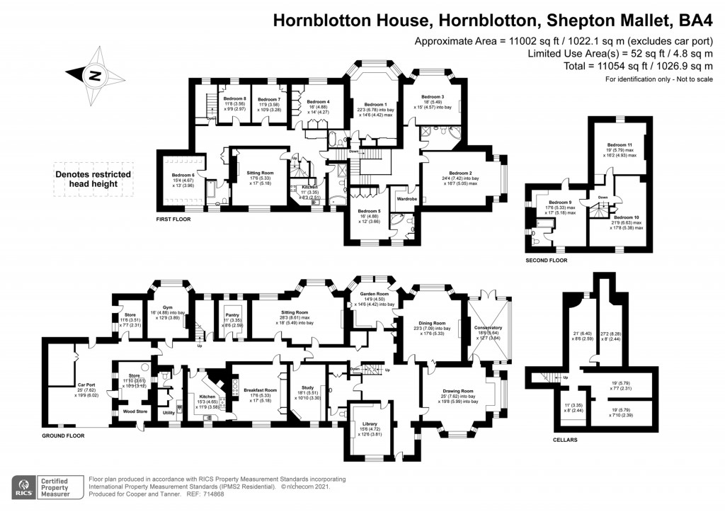 Floorplans For Hornblotton, Shepton Mallet, Somerset