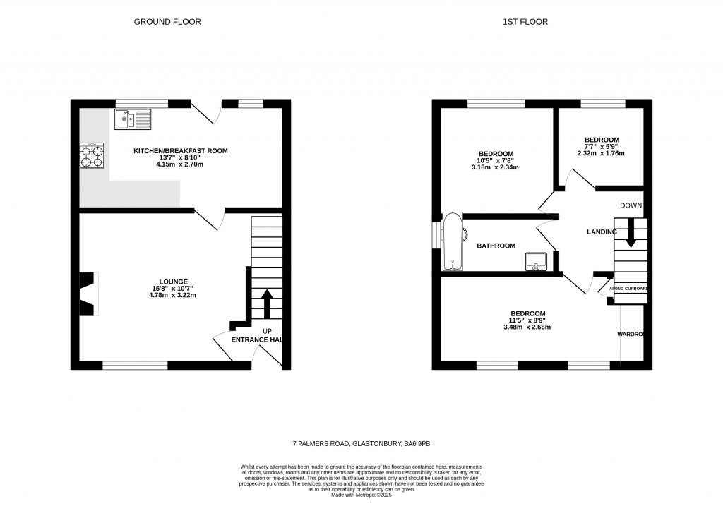 Floorplans For Palmers Road, Glastonbury, Somerset