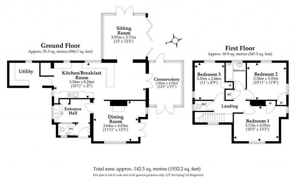 Floorplans For Wattons Lane, Matchams, Ringwood, BH24