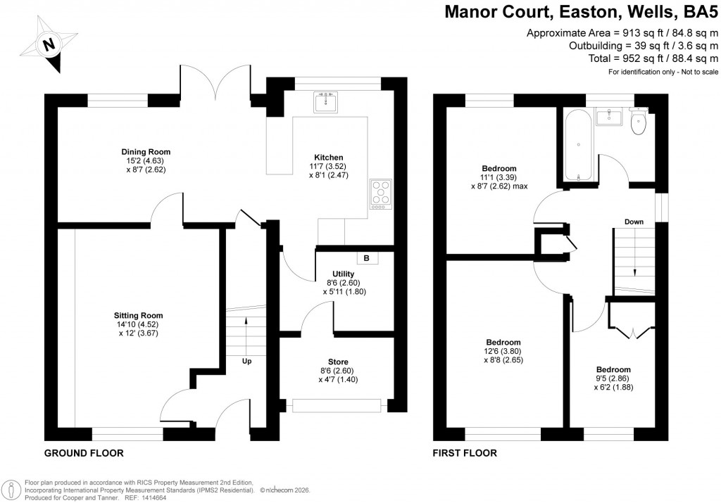 Floorplans For Easton, Wells, Somerset