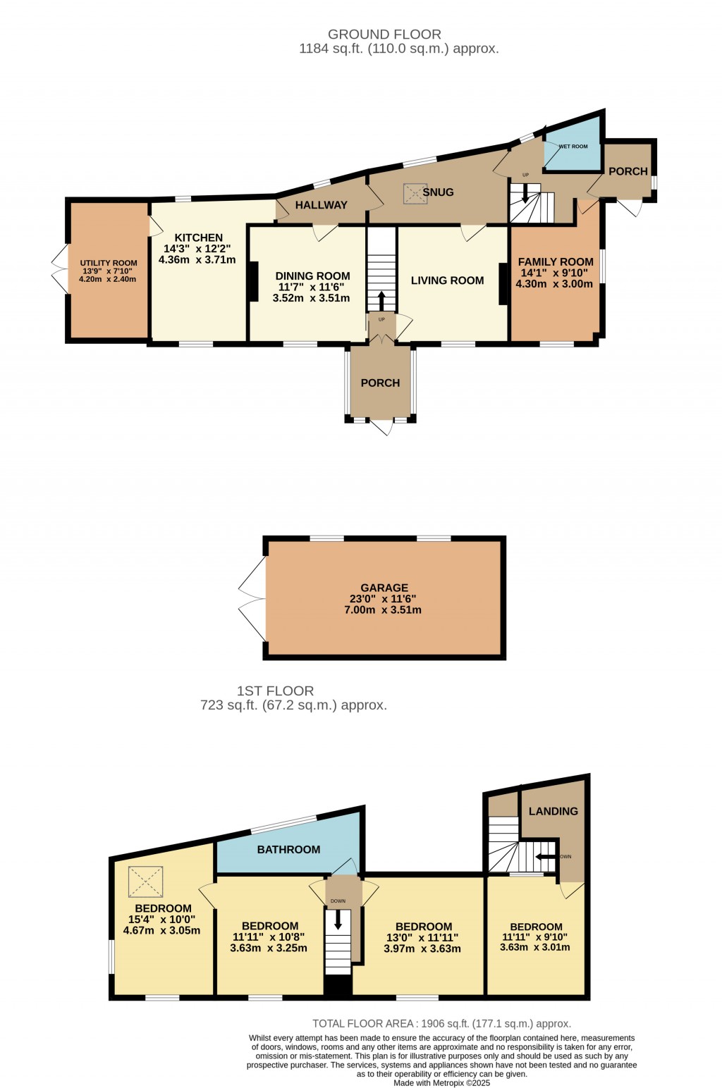 Floorplans For Upper New Road, Cheddar, Somerset