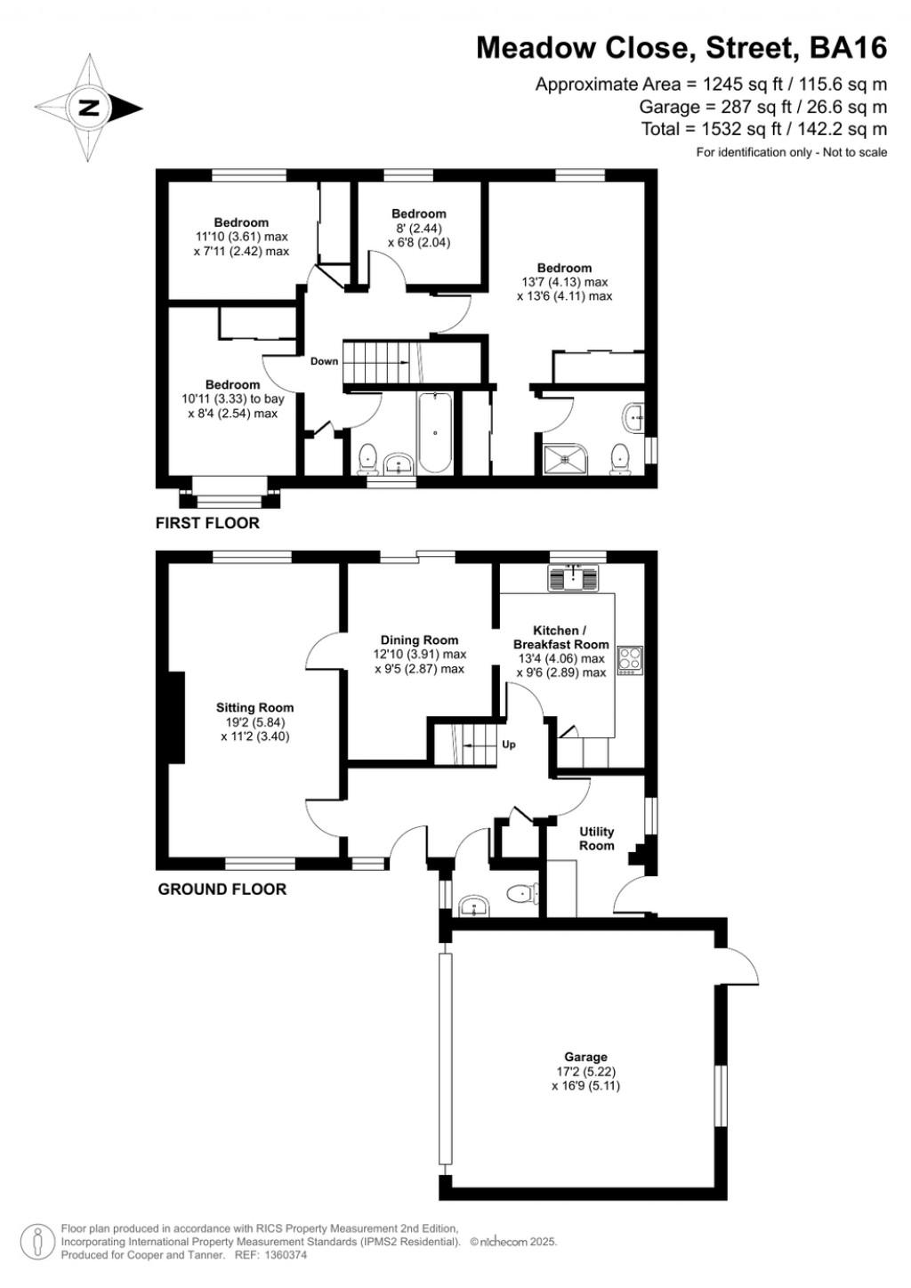 Floorplans For Meadow Close, Street, Somerset