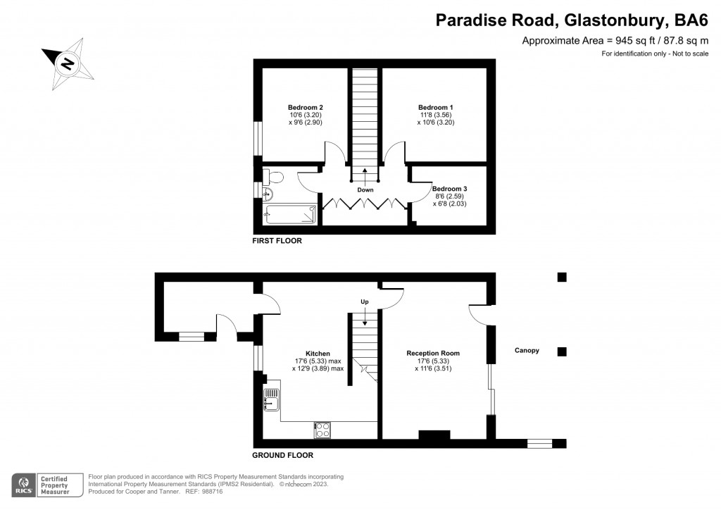 Floorplans For Paradise Road, Glastonbury, Somerset