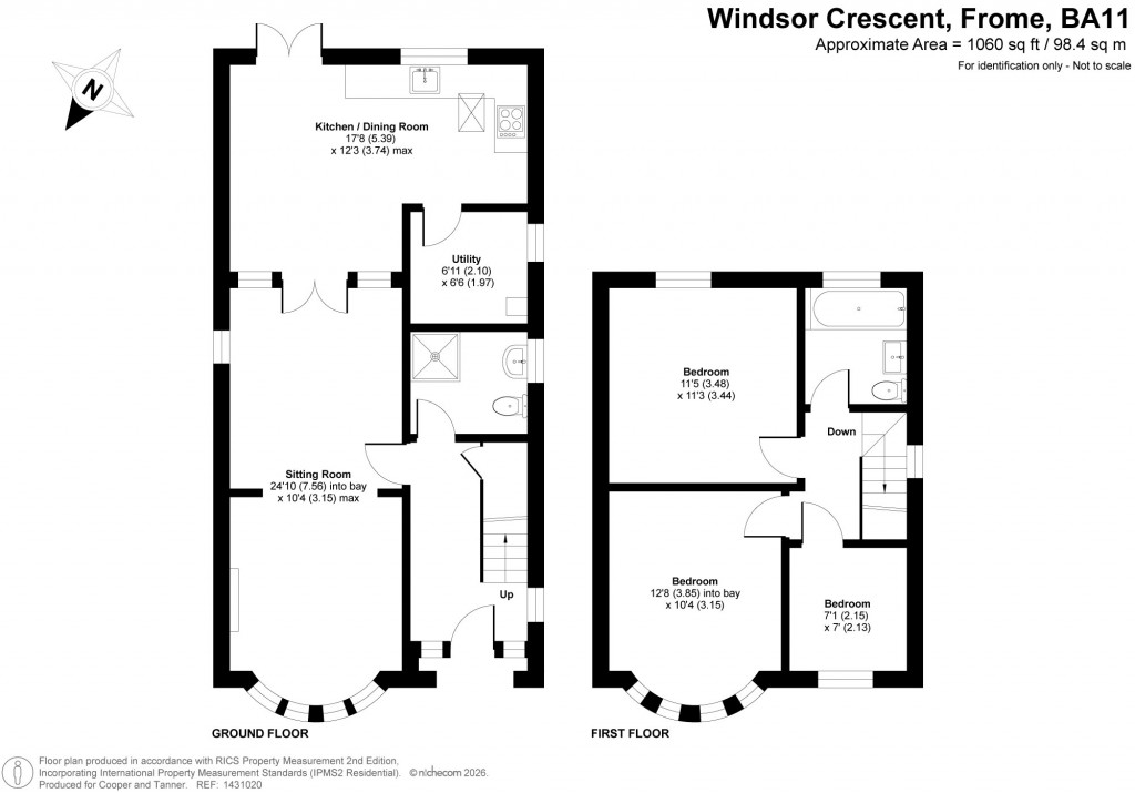 Floorplans For Windsor Crescent, Frome, Somerset