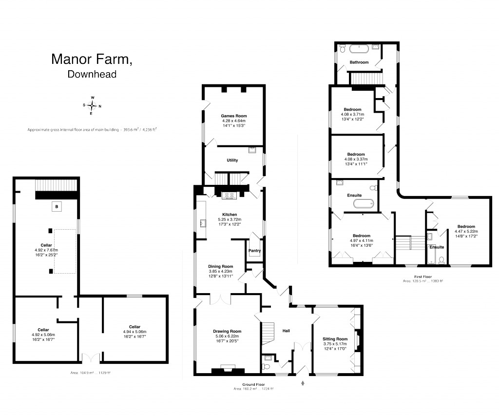 Floorplans For Downhead, Frome, Somerset